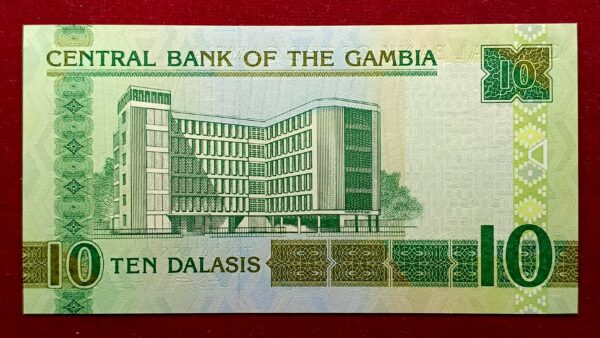 The Gambia 10 Dalasis Sacred ibis and Gambian Boy Banknote - Image 2