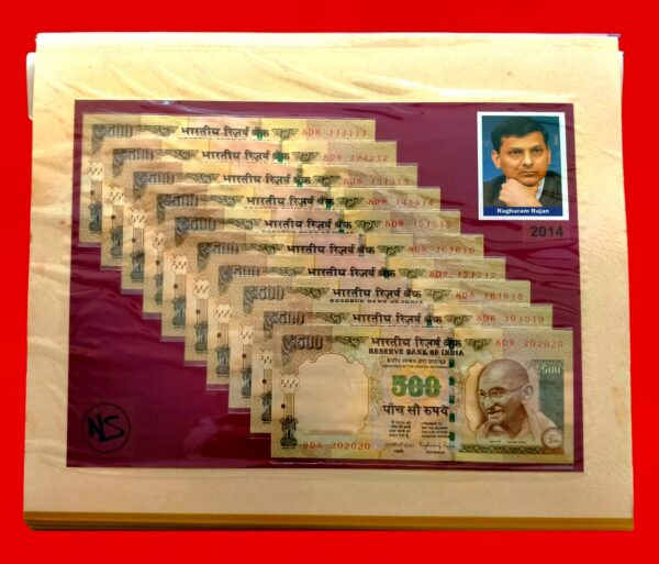 500 Rs Raghuram Ji Rajan Same Prefix 100 Notes 010101 to 999999 & 1000000  - Extremely Rare Collection - Image 2