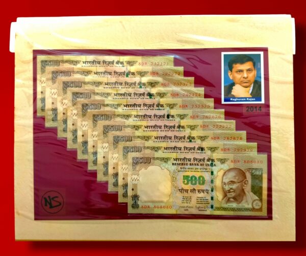 500 Rs Raghuram Ji Rajan Same Prefix 100 Notes 010101 to 999999 & 1000000  - Extremely Rare Collection - Image 6