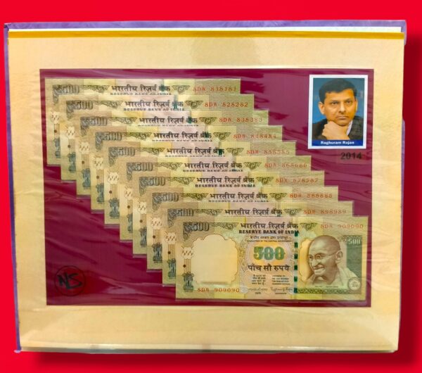 500 Rs Raghuram Ji Rajan Same Prefix 100 Notes 010101 to 999999 & 1000000  - Extremely Rare Collection - Image 7