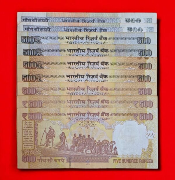 500 Rupees Mixed Governor 9 Notes - Image 3