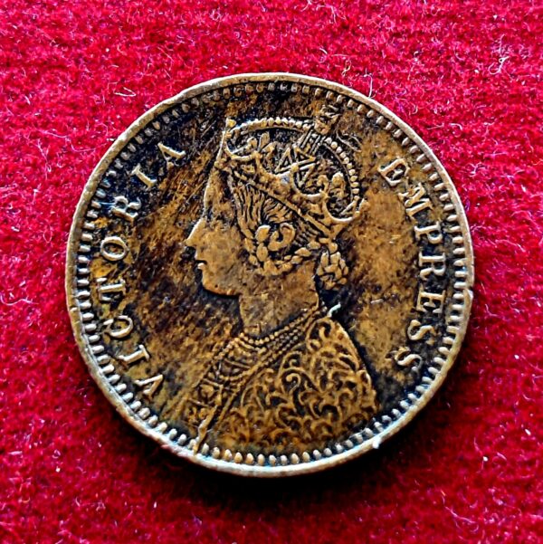 British India 1/12 Anna Victoria Empress 1895 Coin  - Image 2