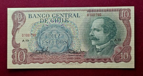 Chile 10 Escudos 1970 Banknote