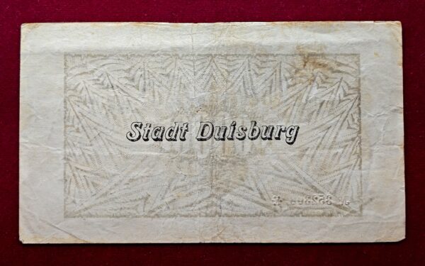 City of Duisburg 100000 Mark 1923 Banknote  - Image 2