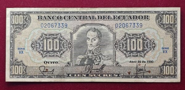 Ecuador 100 Sucres 1990 Banknote