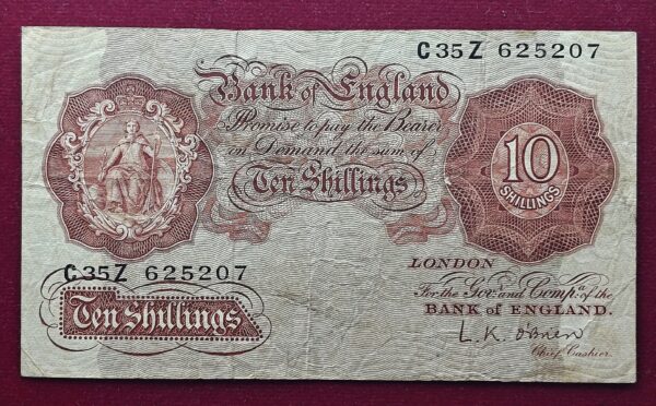 England 10 Shillings Series A - Britannia Banknote