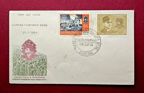 FDC – 1964 Subhash Chandra Bose (Block Of 2 Stamps)