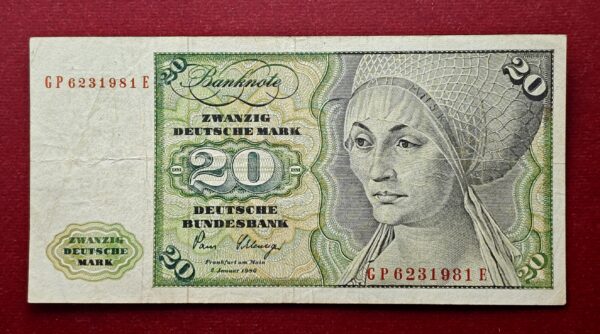 Federal Republic of Germany 20 Deutsche Mark 1980 Banknote