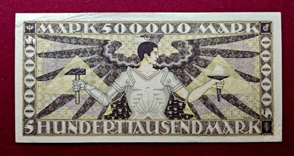  Federal state of Baden 500 000 Mark Badische Banknote - Image 2