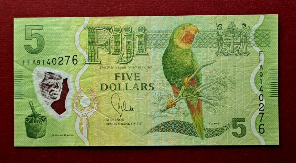 Fiji 5 Dollars Polymer Banknote