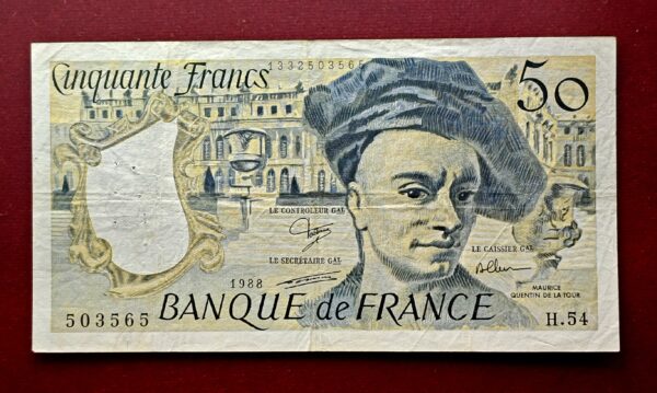 France 50 Francs Quentin de la Tour 1988 Banknote