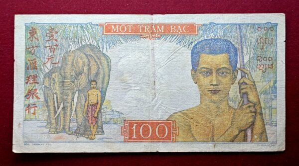 French Indochina 100 Piastres Bust of Mercury Banknote - Image 2