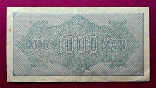 Germany 1000 Mark Reichsbanknote 1922 Note - Image 2