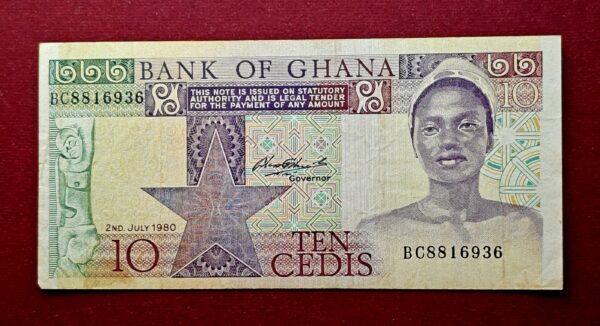 Ghana 10 Cedis 1980 Banknote