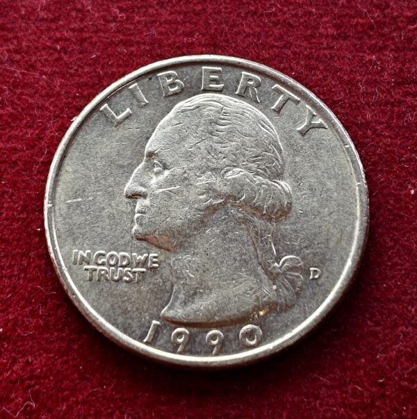 United States (USA) 1/4 Dollar Washington Quarter 1990 Coin