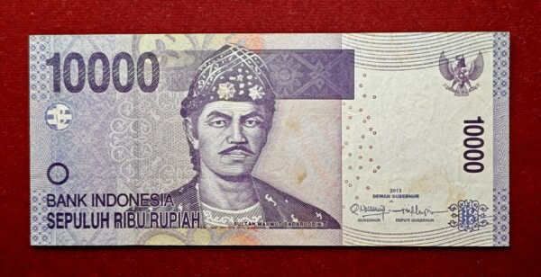 Indonesia 10000 Rupiah 2013 Sultan Mahmud Badaruddin II "Misprint" Error Note  - Image 2