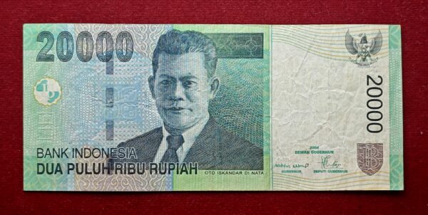 Indonesia 20000 Rupiah 2004 Oto Iskandar di Nata "Misprint" Error Note  - Image 2