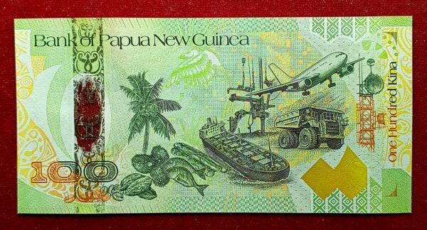 Papua New Guinea 100 Kina 35th Anniversary of Bank 2008 Hybrid substrate Banknote (Commemorative) - Image 2