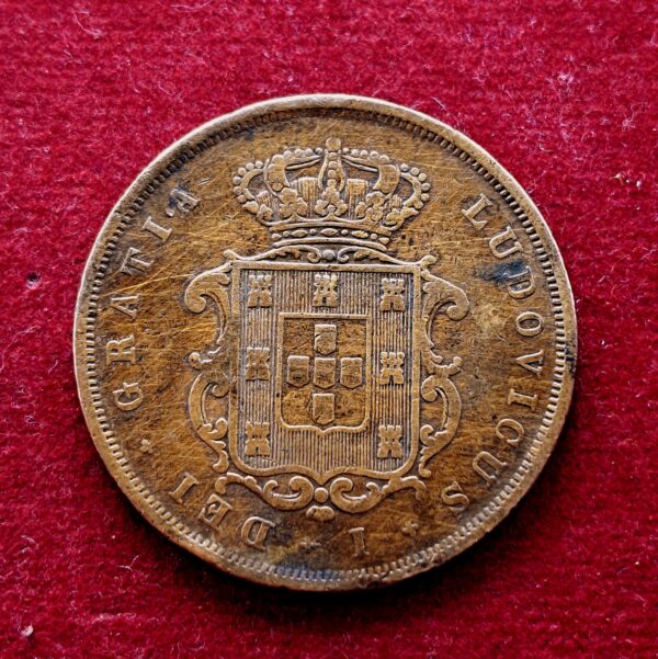 Portugal 10 Reis Luiz I 1867 Coin (Crown size) - Image 2