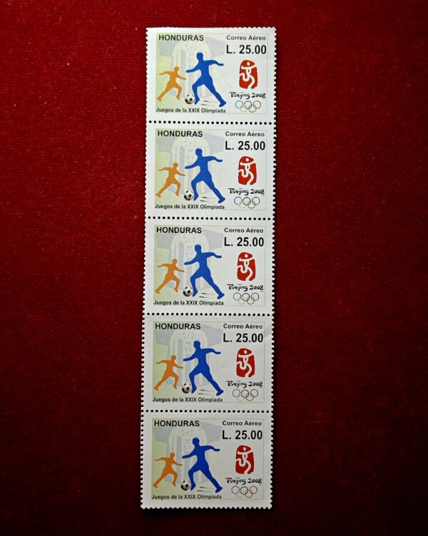 Stamp - 2008 Honduras Sports soccer Olympic of Beijin 5V Stamps