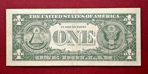 United States (USA) 1 Dollar Silver Certificate Sign By Clarence Douglas Dillon (Blue Seal) 1957 Banknote - Image 2