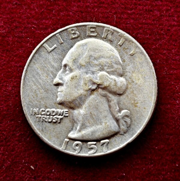 United States (USA) 1/4 Dollar "Washington Silver Quarter" 1957 Silver Coin