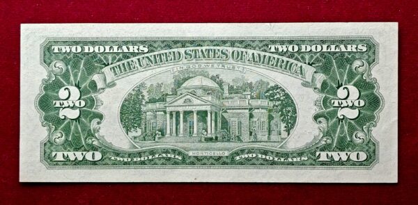 United States (USA) 2 Dollars Thomas Jefferson 1963 Red Seal Banknote - Image 2