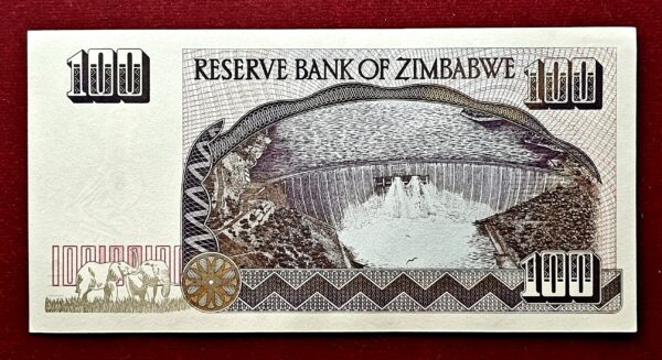 Zimbabwe 100 Dollars Matopos National Park 1995 Banknote - Image 2