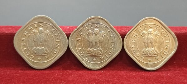 1/2 Anna 3 Coins Set (1950,1954,1955) - Image 2