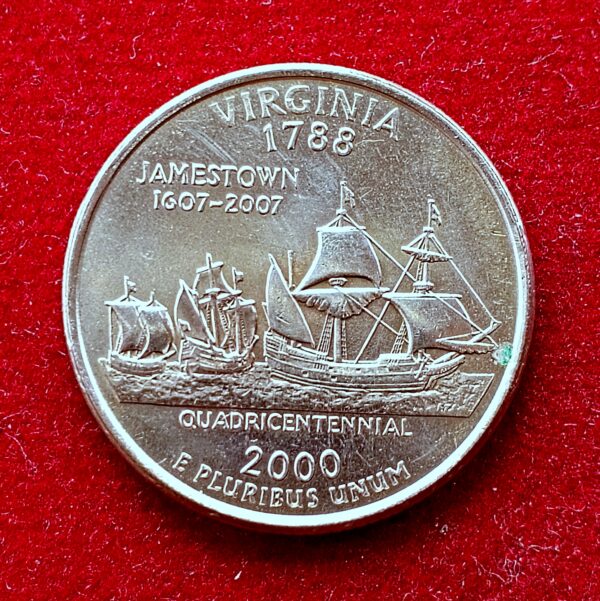 United States (USA) 1/4  Dollar “Washington Quarter” Virginia 2000 Coin P (Mint of Philadelphia)