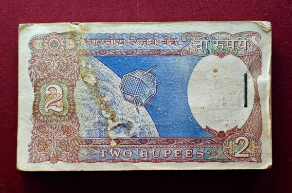 2 Rupees M.Narasimham Serial Bundle of 100 Notes (27G 028601 - 27G 028700) Last Note Damaged - Image 3