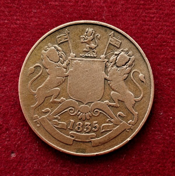 East India Company 1/2 Anna 1835 Coin - Image 2