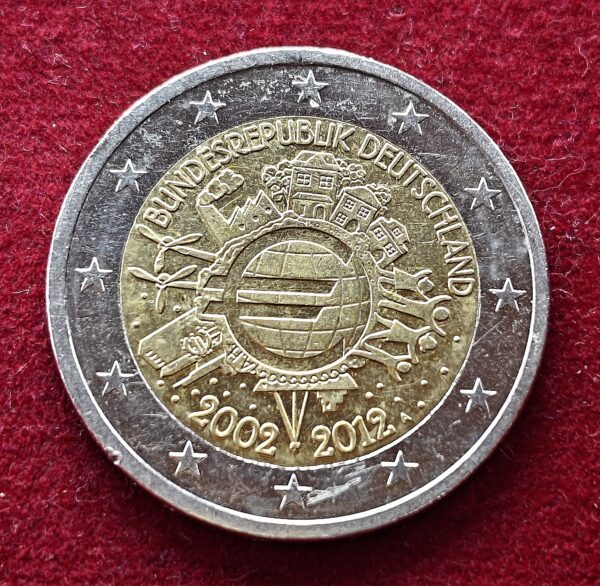 Federal Republic of Germany 2 Euros 10 Years of Euro Cash 2012 Commemorative Coin