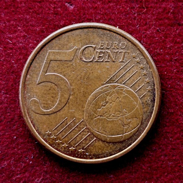 Spain 5 Euro Cents Main facade of Cathedral 1st type 2007 Coin - Image 2