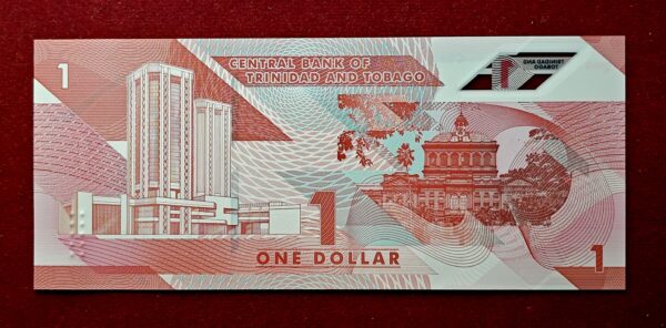 Trinidad and Tobago 1 Dollar Eric Williams Finance Building 2020 Polymer Banknote - Image 2