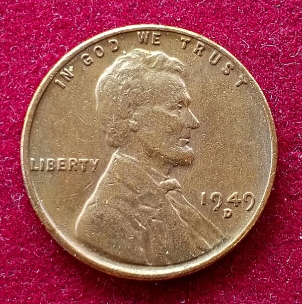 United States (USA) 1 Cent Lincoln Wheat Ears Reverse 1949 Coin (D - Mint of Denver)