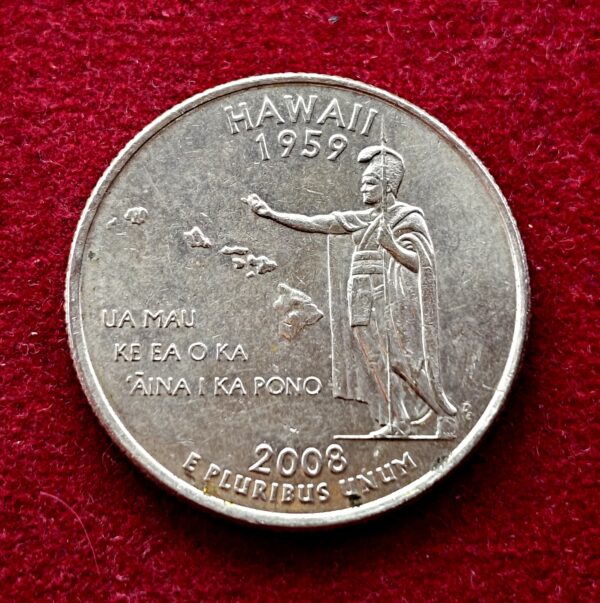 United States (USA) 1/4 Dollar “Washington Quarter” Hawaii 2008 Coin